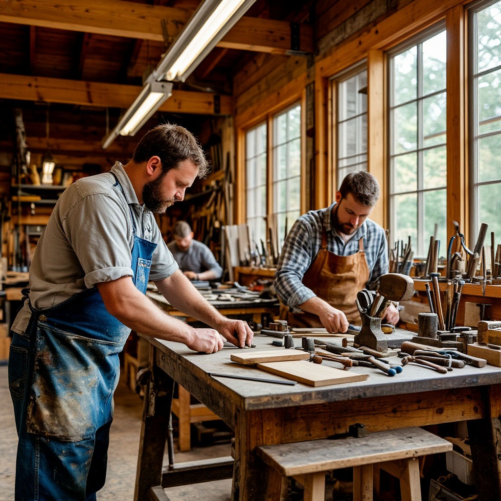 Atelier Maison d'Exception avec artisans au travail